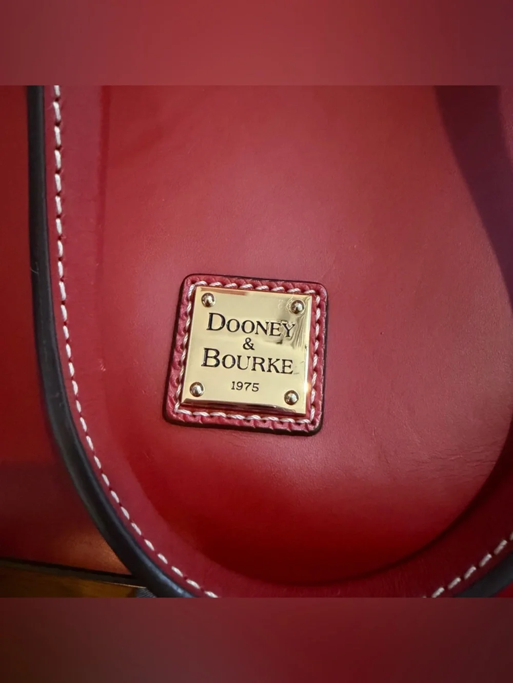 Dooney & Bourke Beacon Ziptop Smooth Leather Red Tote